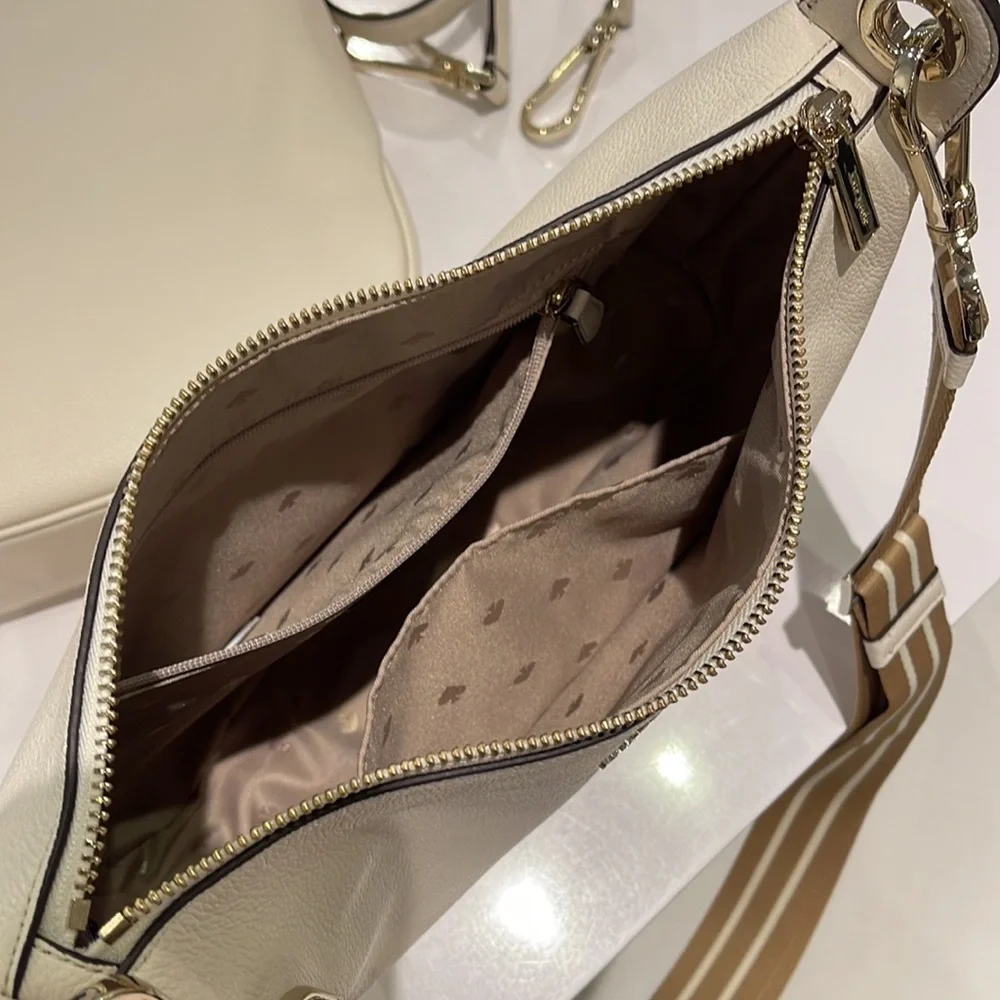 New Kate Spade Rosie Large Crossbody Pebbled Leather Parchment - Picture 15 of 16